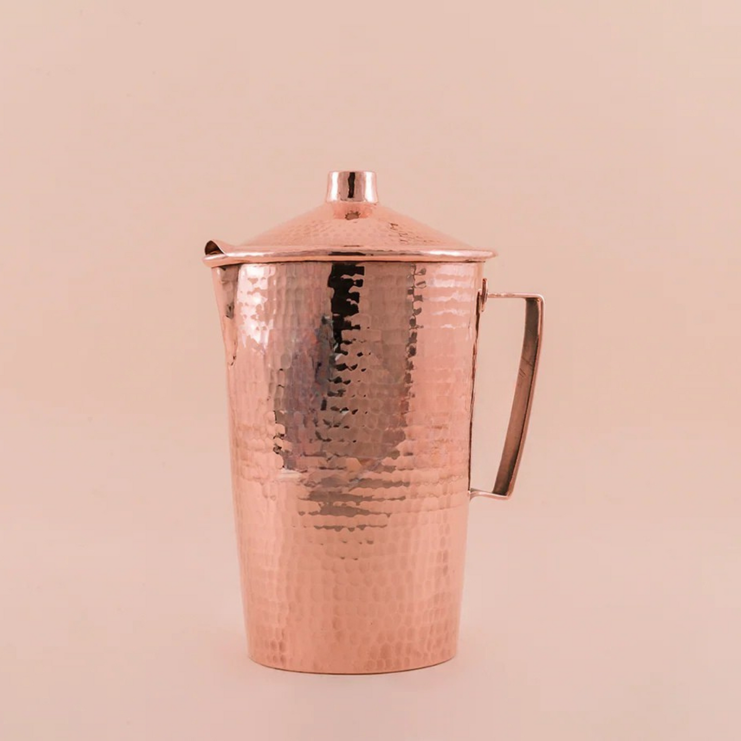 Handcrafted Copper Pitcher with Fitted Lid