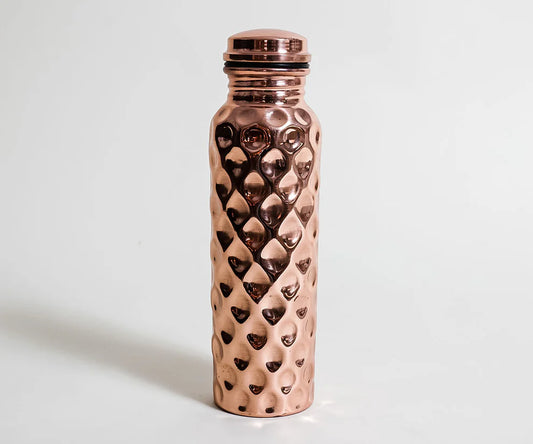 Copper Bottle with Honeycomb Design