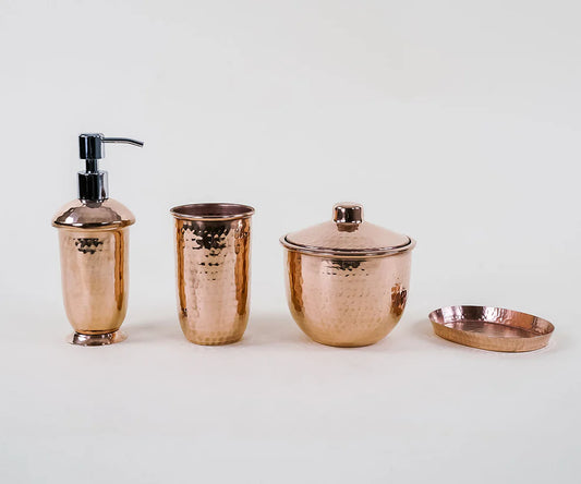 Florence-Inspired Handcrafted Copper Bathroom Set